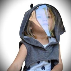 Grey Kids Shield Hood